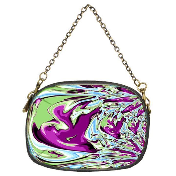 Purple, Green, and Blue Abstract Chain Purses (Two Sides) 