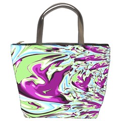 Purple, Green, And Blue Abstract Bucket Bags