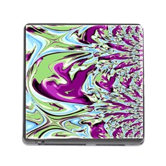 Purple, Green, And Blue Abstract Memory Card Reader (square)