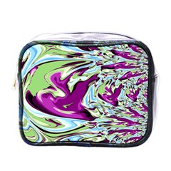 Purple, Green, And Blue Abstract Mini Toiletries Bags