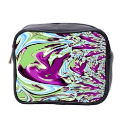 Purple, Green, And Blue Abstract Mini Toiletries Bag 2-side by digitaldivadesigns