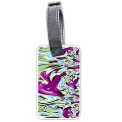 Purple, Green, And Blue Abstract Luggage Tags (one Side) 