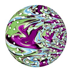 Purple, Green, And Blue Abstract Ornament (round Filigree) 