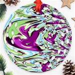 Purple, Green, and Blue Abstract Round Filigree Ornament (2Side) Front