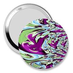 Purple, Green, And Blue Abstract 3  Handbag Mirrors