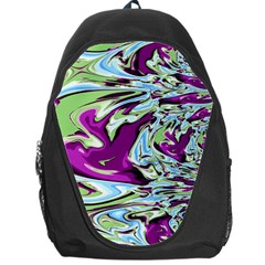 Purple, Green, And Blue Abstract Backpack Bag