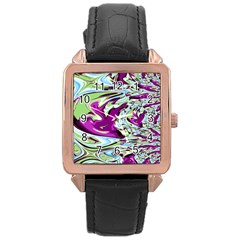 Purple, Green, And Blue Abstract Rose Gold Watches