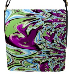 Purple, Green, And Blue Abstract Flap Messenger Bag (s)