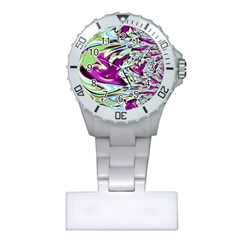 Purple, Green, And Blue Abstract Nurses Watches by digitaldivadesigns