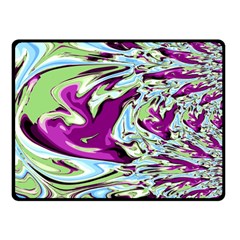 Purple, Green, And Blue Abstract Double Sided Fleece Blanket (small) 