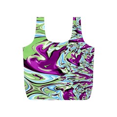 Purple, Green, And Blue Abstract Full Print Recycle Bags (s) 