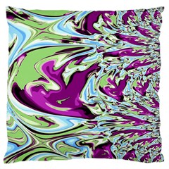 Purple, Green, And Blue Abstract Large Flano Cushion Cases (two Sides) 