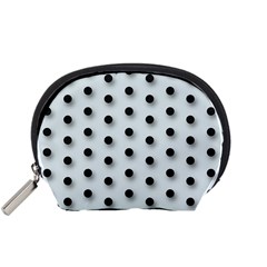 Black And White Polka-dot  Accessory Pouches (small) 