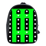 Florescent Green Polka-dot  School Bags(Large)  Front