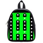 Florescent Green Polka-dot  School Bags (Small)  Front