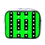 Florescent Green Polka-dot  Mini Toiletries Bags Front