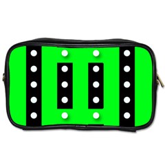 Florescent Green Polka-dot  Toiletries Bags