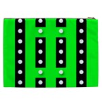 Florescent Green Polka-dot  Cosmetic Bag (XXL)  Back