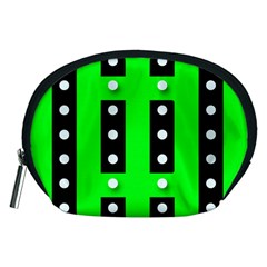 Florescent Green Polka-dot  Accessory Pouches (medium) 