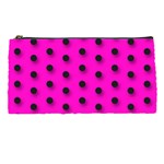 Hot Pink Black Polka-dot  Pencil Cases Front