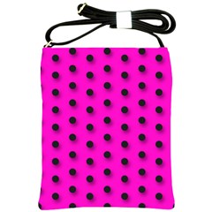 Hot Pink Black Polka-dot  Shoulder Sling Bags by OCDesignss