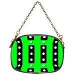 Florescent Green Black Polka-dot  Chain Purses (One Side)  Front