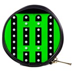 Florescent Green Black Polka-dot  Mini Makeup Bags Front