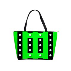 Florescent Green Black Polka-dot  Shoulder Handbags