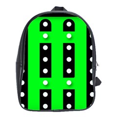 Florescent Green Black Polka-dot  School Bags (xl) 