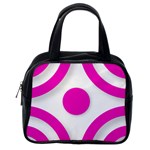 Florescent Pink White abstract  Classic Handbags (One Side) Front