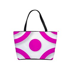 Florescent Pink White Abstract  Shoulder Handbags