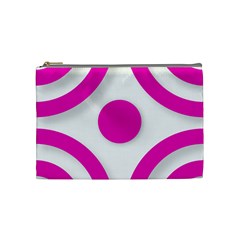 Florescent Pink White Abstract  Cosmetic Bag (medium) 