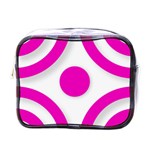 Florescent Pink White abstract  Mini Toiletries Bags Front