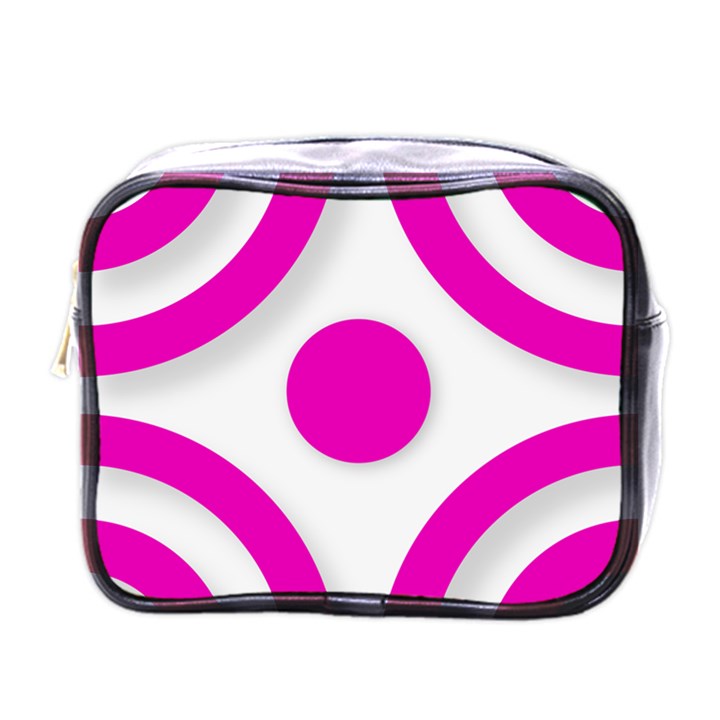 Florescent Pink White abstract  Mini Toiletries Bags