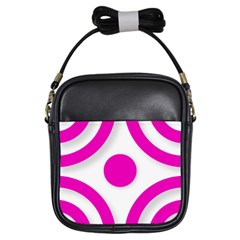 Florescent Pink White Abstract  Girls Sling Bags