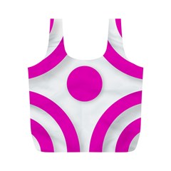 Florescent Pink White Abstract  Full Print Recycle Bags (m) 