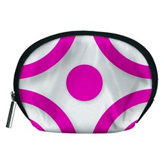 Florescent Pink White Abstract  Accessory Pouches (medium) 