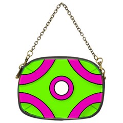 Neon Green Black Pink Abstract  Chain Purses (two Sides) 