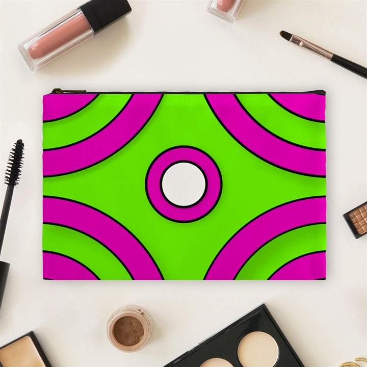 Neon Green Black Pink Abstract  Cosmetic Bag (Large) 