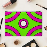 Neon Green Black Pink Abstract  Cosmetic Bag (Large)  Back