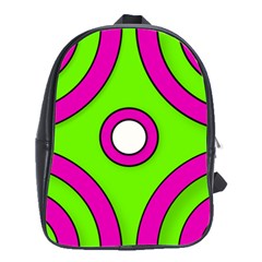 Neon Green Black Pink Abstract  School Bags(large) 