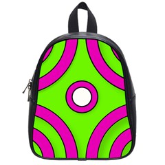 Neon Green Black Pink Abstract  School Bags (small) 