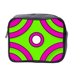 Neon Green Black Pink Abstract  Mini Toiletries Bag 2-side by OCDesignss