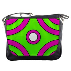 Neon Green Black Pink Abstract  Messenger Bags