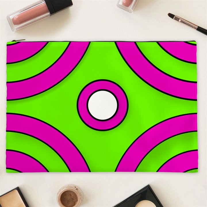 Neon Green Black Pink Abstract  Cosmetic Bag (XXL) 