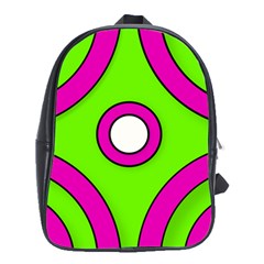 Neon Green Black Pink Abstract  School Bags (xl)  by OCDesignss