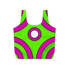 Neon Green Black Pink Abstract  Full Print Recycle Bags (s) 