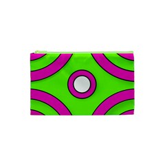 Neon Green Black Pink Abstract  Cosmetic Bag (xs)