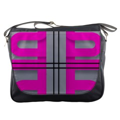 Florescent Pink Grey Abstract  Messenger Bags