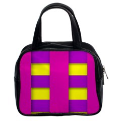 Florescent Pink Purple Abstract  Classic Handbags (2 Sides) by OCDesignss